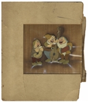 Original ''Snow White and the Seven Dwarfs'' Disney Cel -- Featuring Sneezy, Bashful and Happy Performing ''The Silly Song''